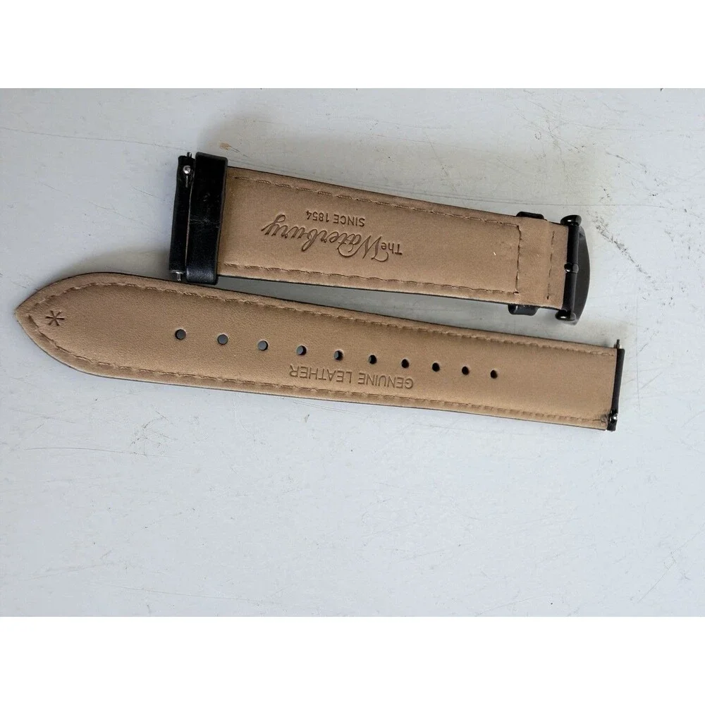 Timex Black Leather Two-Piece Wristwatch Band Strap for Timex, Unisex